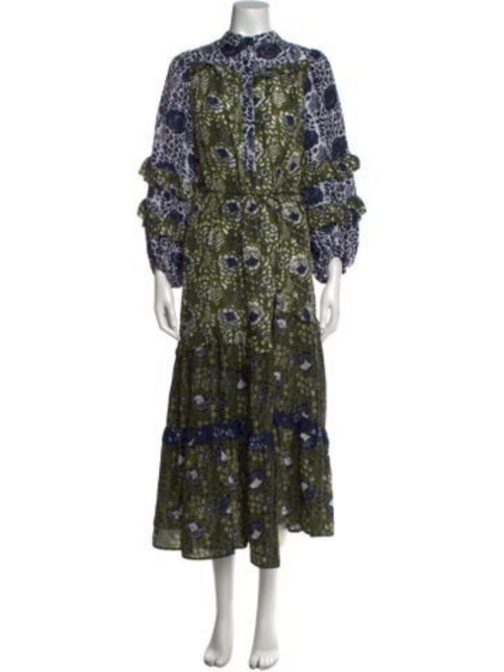 Apiece Apart Silk Long Dress Green XS